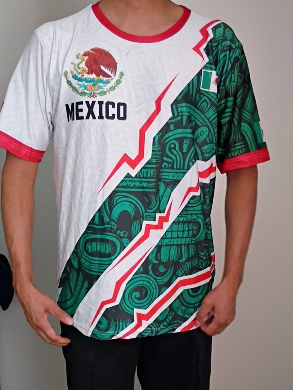 Mexico Green & White Graphic Men's Shirt